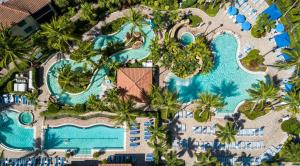 an overhead view of a pool at a resort at Naples Bay Resort and Marina in Naples
