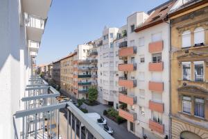 a view from the balcony of a building at Rose Garden Residence - Boutique Apartments in City Center in Budapest