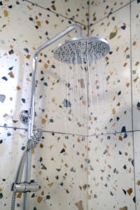 a shower with a shower head in a bathroom at Bulldog Studio in Năvodari +8 photos