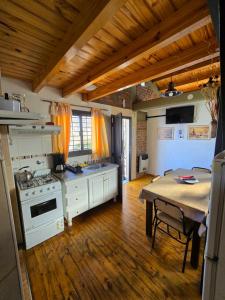 cocina con fogones y mesa. en Deseo de Montaña, en Maipú