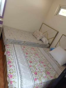 エル・アラメインにあるشقه فندقية بورت ماريناの窓付きの小さな部屋のツインベッド2台