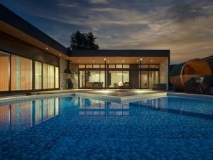 Bazén v ubytování Private Villa Glampimg 富士山中湖 nebo v jeho okolí