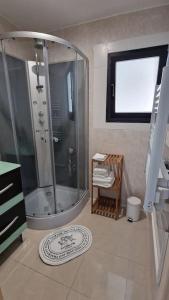 a bathroom with a shower and a sink at Le PORT MIOU près calanques de Cassis 2 chambres 6 personnes in Carnoux