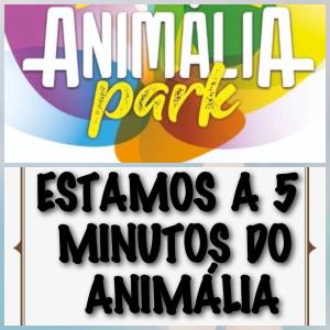 a poster of the amazon logo with the words animal park as samsos at Hospedagem Famíliar in Cotia