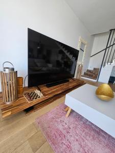 TV a/nebo společenská místnost v ubytování Le Duplex