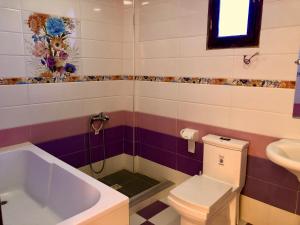 a bathroom with a tub and a toilet and a sink at Le Garden Ghardaia in Ghardaïa +23 photos
