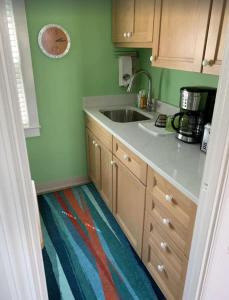 eine Küche mit Spüle und Arbeitsplatte in der Unterkunft Charming Cottage with Amazing Views in Truro