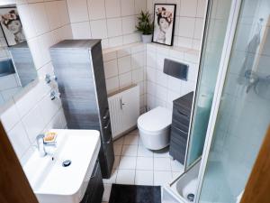 Koupelna v ubytování Studio mit Balkon