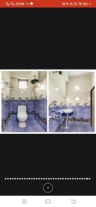 two pictures of a bathroom with a toilet in it at Sri sinampalli resedence in Visakhapatnam