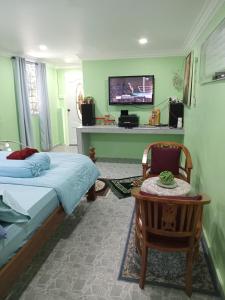 Μια τηλεόραση ή/και κέντρο ψυχαγωγίας στο Kuntum Cottage Bed & Breakfast