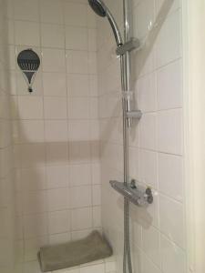 a shower with a shower head in a bathroom at Domitine in Besançon