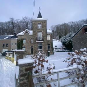 Petit Château de Harzé v zimě