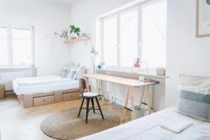 Postel nebo postele na pokoji v ubytování raum life - Vintage Loft - Heimkino Netflix - 2x privat Parkplätze