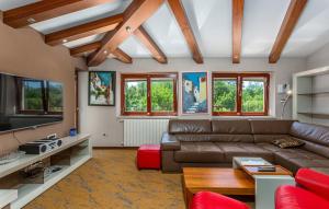 Telewizja i/lub zestaw kina domowego w obiekcie Villa With Pool, Jacuzzi, Sauna, Fitness, Playground & Wine Cellar
