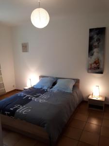 Postel nebo postele na pokoji v ubytování Gîte rural 8 à 10 personnes au coeur du Parc National du Haut Languedoc + 22 fotografií