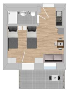 Kuchyň nebo kuchyňský kout v ubytování AM1026 - Smarte Monteurwohnung Übergangswohnung