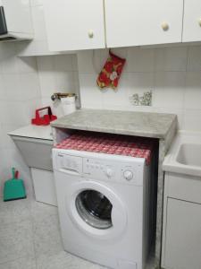 - un lave-linge dans la cuisine avec un comptoir dans l'établissement Casa vacanza Rosy, à Manfredonia