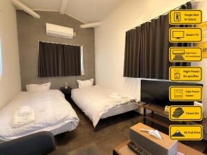 Letto o letti in una camera di Necoana Glamping富士山景BBQトレーラーヴィラ