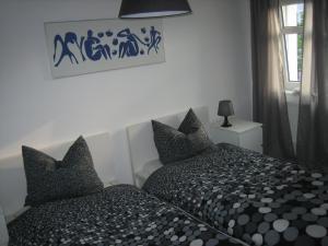 Postel nebo postele na pokoji v ubytování Gemütliche Kleine Wohnung