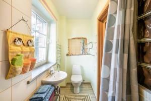 a bathroom with a toilet and a sink at Provincija in Palanga +164 photos