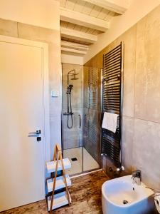 a bathroom with a shower and a sink at Bellavista La Querce in Foiano della Chiana +12 photos