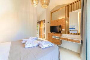 TV a/nebo společenská místnost v ubytování Pelagus Luxury Villas