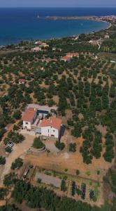 an aerial view of a house in a field at Modone Villas in Peloponnese in Methoni