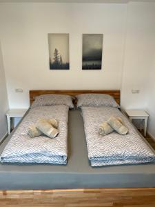 Postel nebo postele na pokoji v ubytování Rohrspitz Ferienwohnung + 10 fotografií