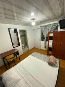 Postel nebo postele na pokoji v ubytování Hostal Casa Primavera