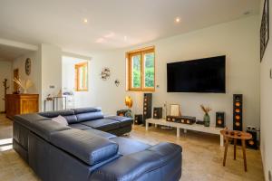 Μια τηλεόραση ή/και κέντρο ψυχαγωγίας στο Chalet Neuf 10 personnes, Piscine et Spa