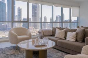 Posezení v ubytování Splendid Apartments with Burj Khalifa and Fountain View
