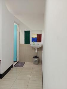 a bathroom with a sink and a white sink at BHELENA GUEST HOUSE in Kelimutu