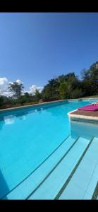 a large swimming pool with blue water at Finca Paraíso in Calima