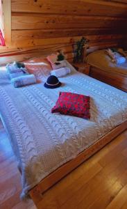 Łóżko lub łóżka w pokoju w obiekcie Góralska Chata & Spa