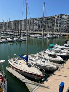 grupa łodzi zacumowanych w przystani w obiekcie 2 bedroom apartment 1 floor in Blankenberge Vrijheidstraat 3 w mieście Blankenberge