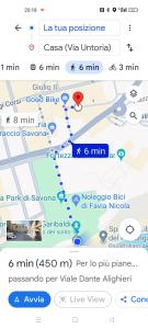 a screenshot of a cell phone with a map at Il giardino in città Savona in Savona +32 photos