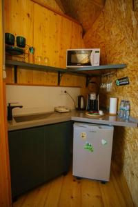 Kuchyň nebo kuchyňský kout v ubytování Glamping Martini Kvariati with pool