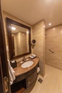 Baðherbergi á Petra Canyon Hotel