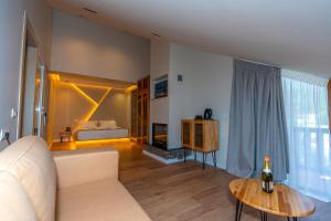 Χώρος καθιστικού στο Hotel Jezerca Theth