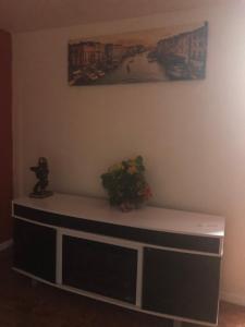 a table with a plant sitting on top of it at Josiane Peace of stay in Miami