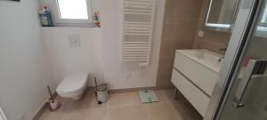 a small bathroom with a toilet and a sink at La zen escapade in Ollioules
