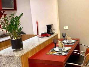 Zona de estar de Flat Ipanema com Garagem
