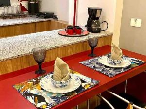 Utensilios para hacer té y café en Flat Ipanema com Garagem