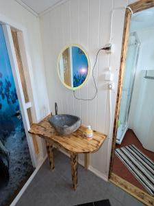 Ένα μπάνιο στο Apartment Fjordblick