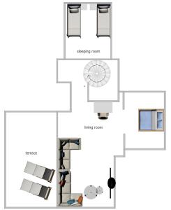 Půdorys ubytování Atemberaubendes Apartment mit Dachterrasse