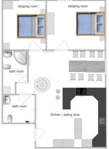 Půdorys ubytování Atemberaubendes Apartment mit Dachterrasse