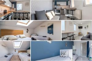 Kuchyňa alebo kuchynka v ubytovaní 3 APPTS - 3 à 7 lits - Parfait 6 à 10 pers - max 29 pers - 1 immeuble - Convivialité, Rentabilité ------ ENGLISH - 3 APTS - 3 to 7 beds - Ideal for 6 to 10 guests - Up to 29 - Same building -- Cattenom