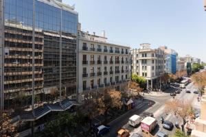 an aerial view of a city street with buildings at Tsimiski double suites #8 in Thessaloniki