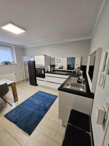 a kitchen with a sink and a counter top at Ferienwohnung Trier Ruwer Mosel in Trier