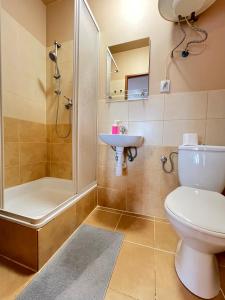 Koupelna v ubytování Mieszkanie w centrum miasta 37